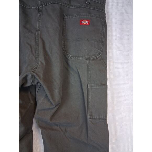 Dickies Pants Men's 44x32 Green Canvas Carpenter Regular Fit Cotton Work Wear - Picture 5 of 9